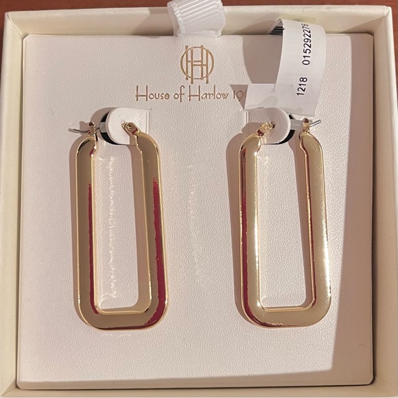 House of Harlow 1960 Jewelry - NWT- House of Harlow 1960 Elongated Hoop Earrings